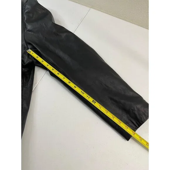 IZOD Men's Black Leather Jacket Full Zip Lined Size XL Classic Style - Picture 16 of 16